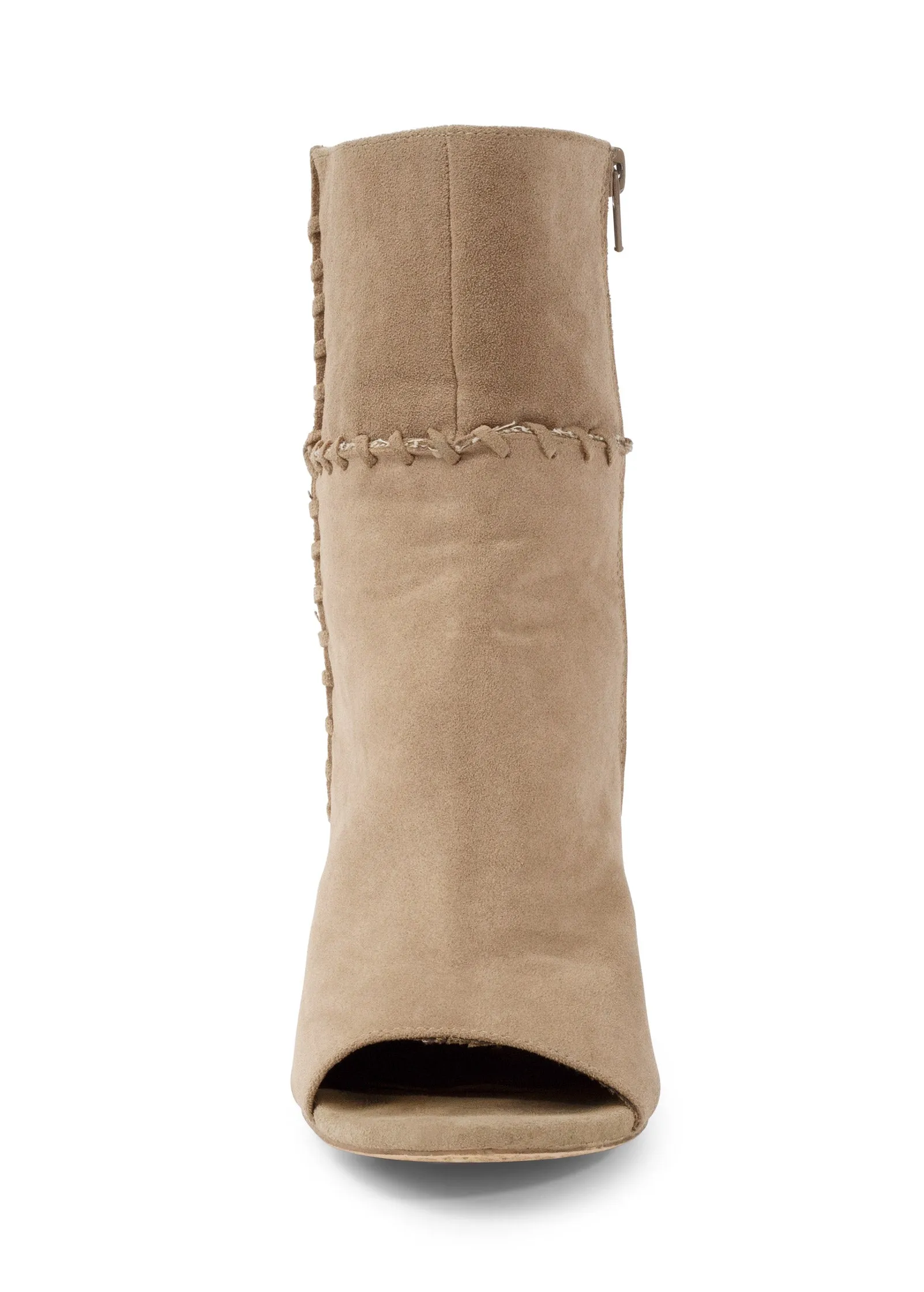 Whipstitch Peep Toe Booties - Taupe sold by VENUS product image thumbnail 3