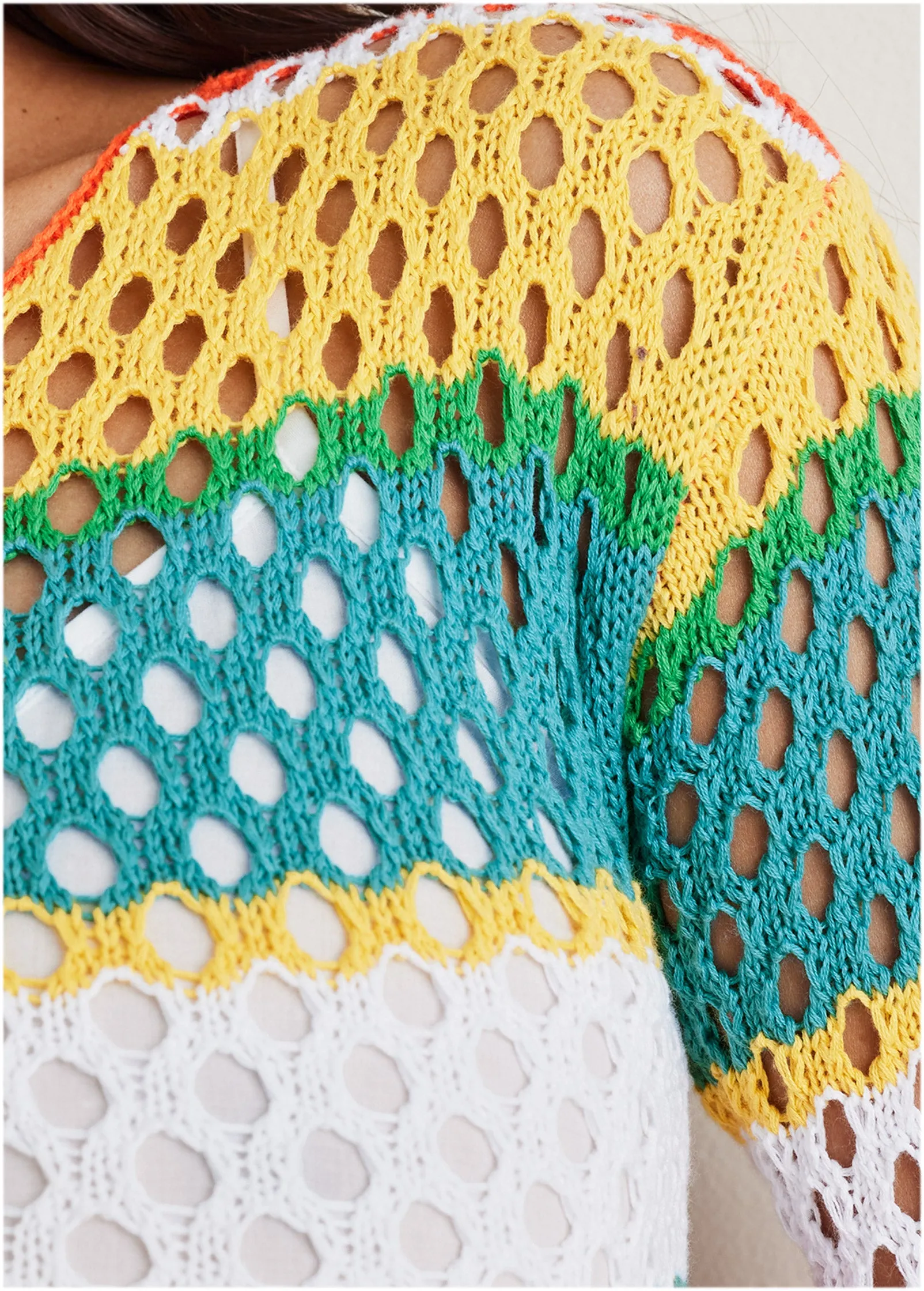 Striped Crotchet Maxi Dress - Colorful Multi sold by VENUS product image thumbnail 3