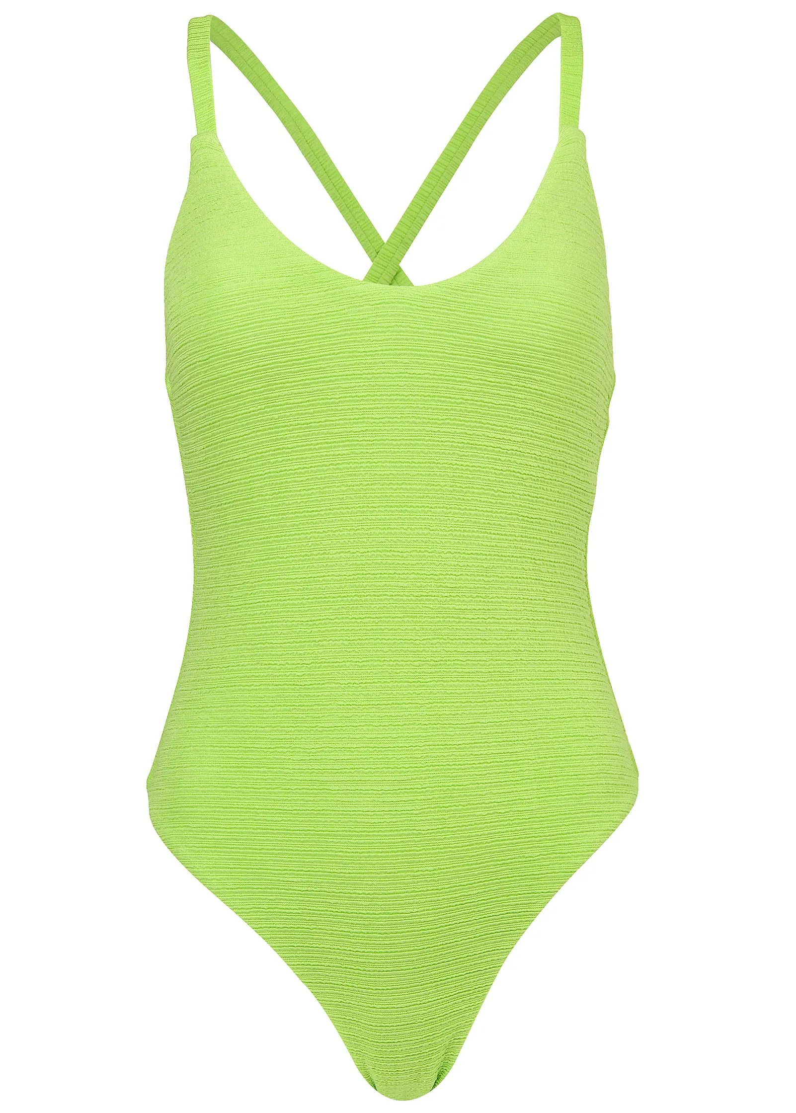 Textured High Leg One-Piece - Bright Lime Green sold by VENUS product image thumbnail 4