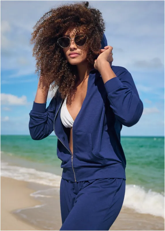 Terry Cover-Up Pant - Ultramarine Blue sold by VENUS