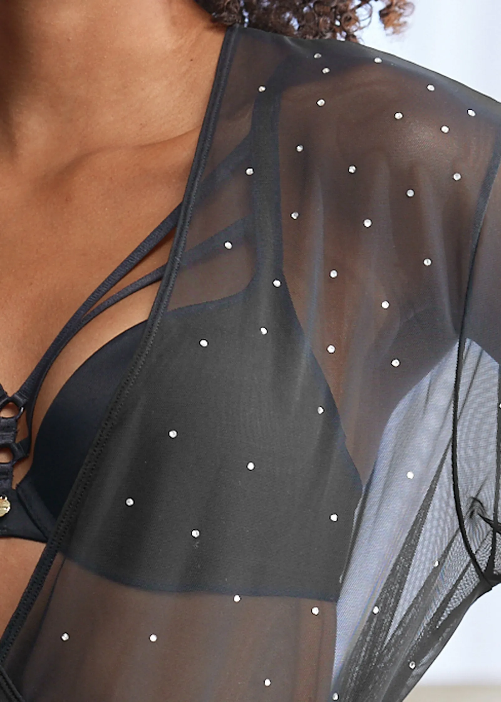 Luxe Rhinestone Robe - Black sold by VENUS product image thumbnail 3