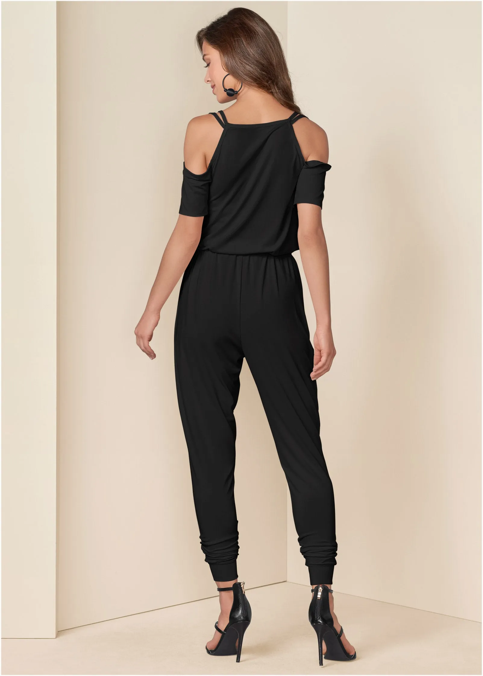 Cold-Shoulder Jumpsuit - Black sold by VENUS product image thumbnail 2