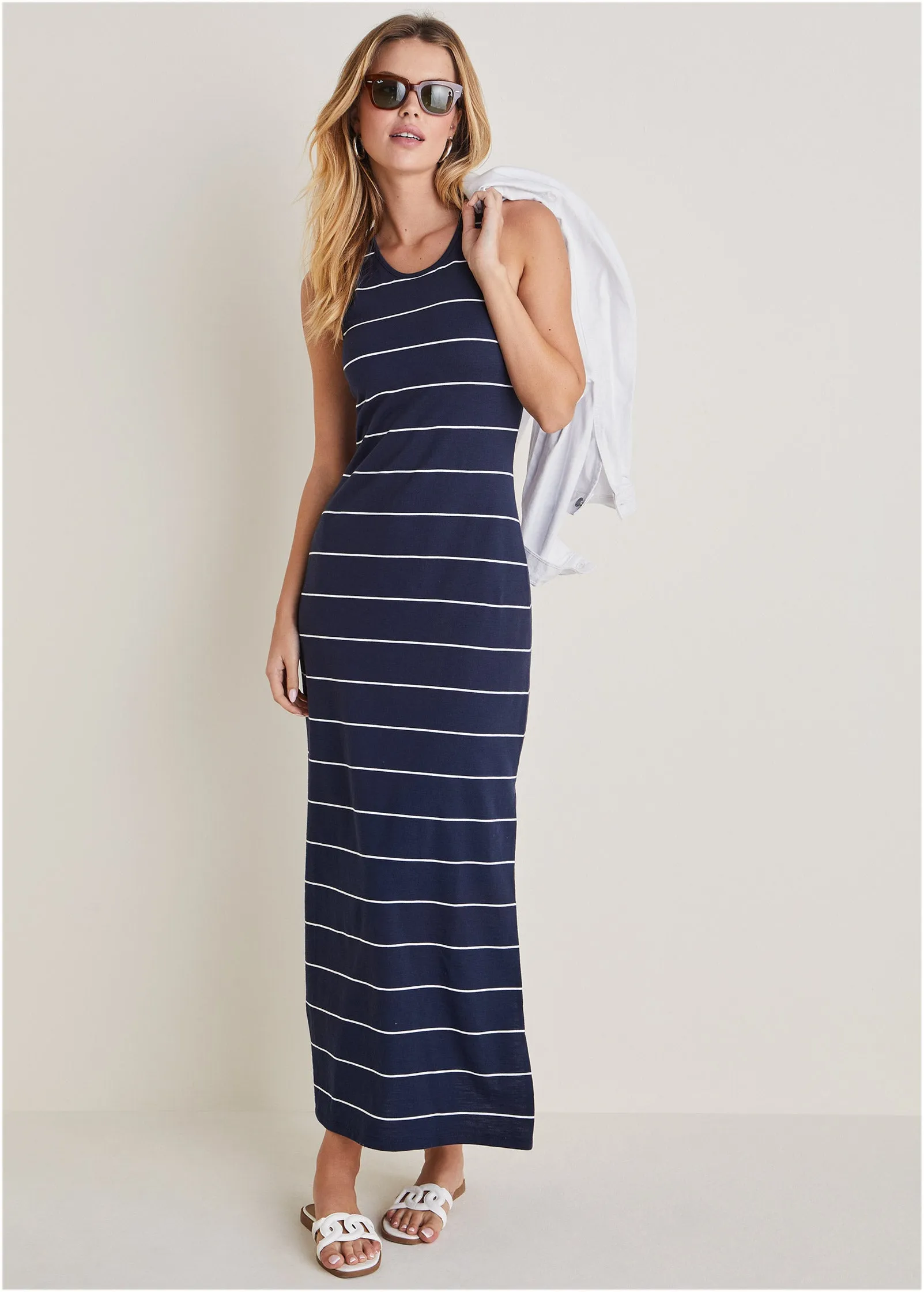 Tank Maxi Dress - Peacoat Combo sold by VENUS product image thumbnail 5