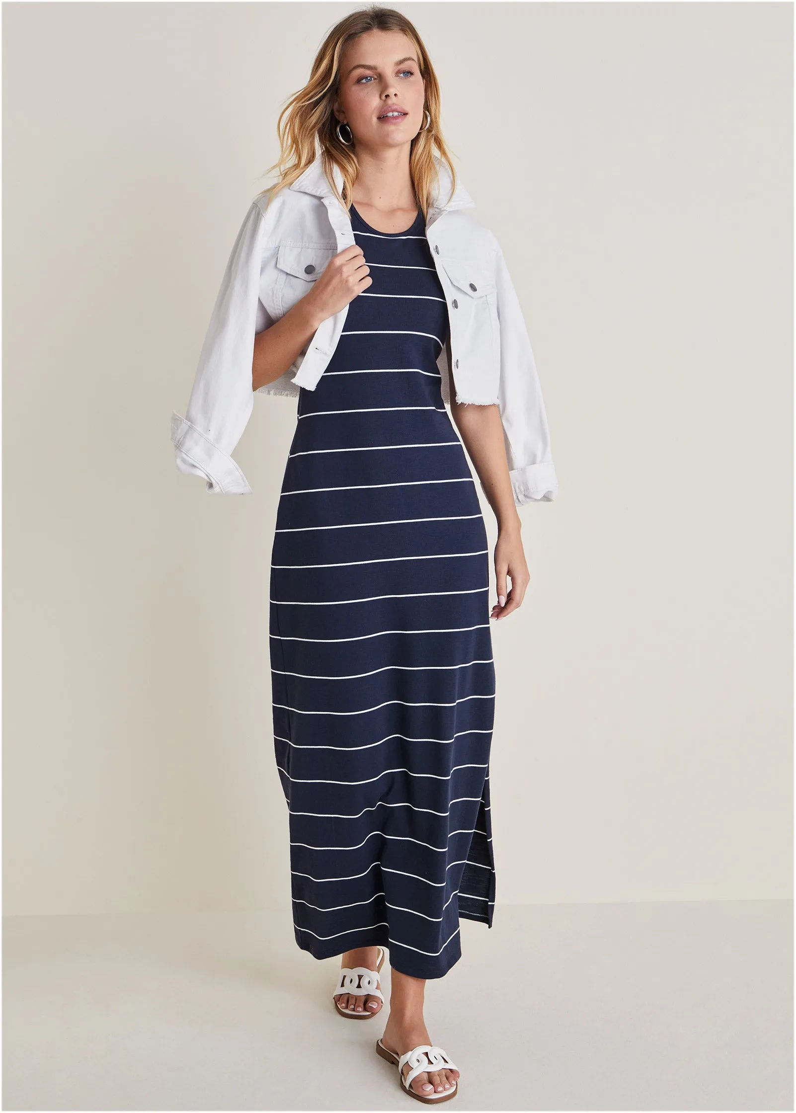 Tank Maxi Dress - Peacoat Combo sold by VENUS product image thumbnail 4