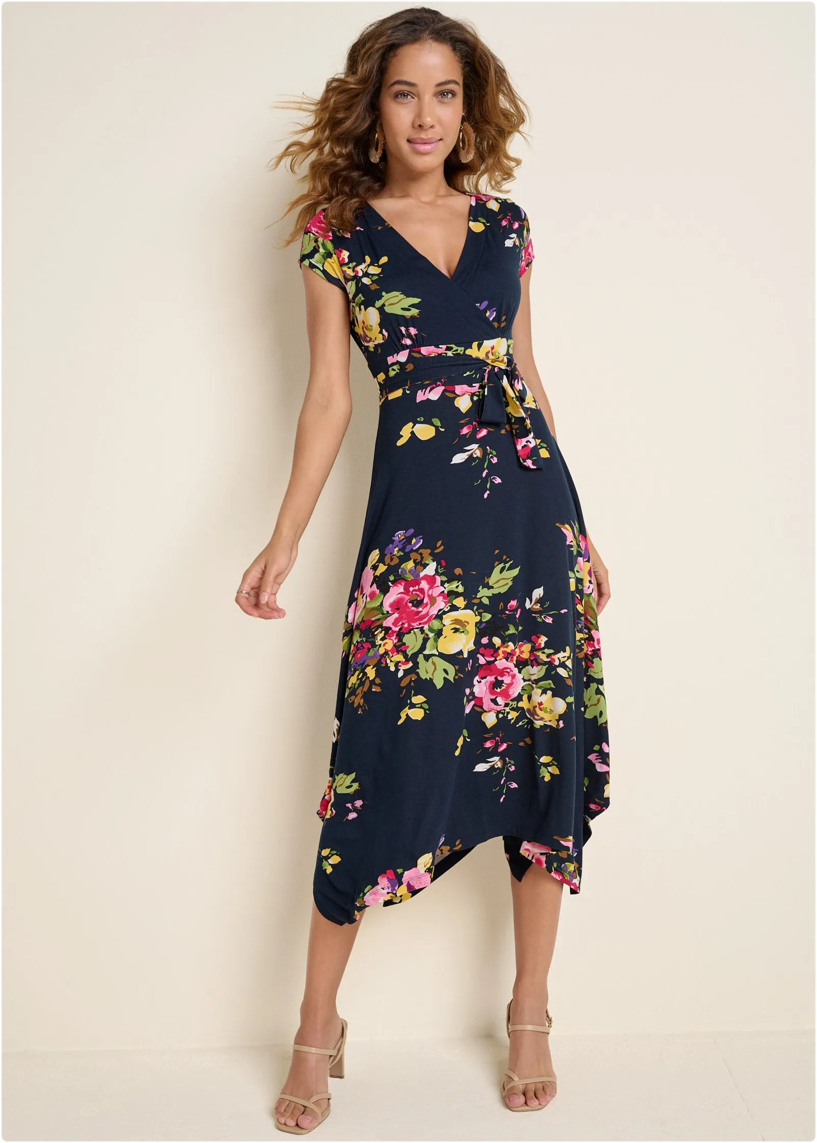 Floral Printed Dress - Navy Multi sold by VENUS