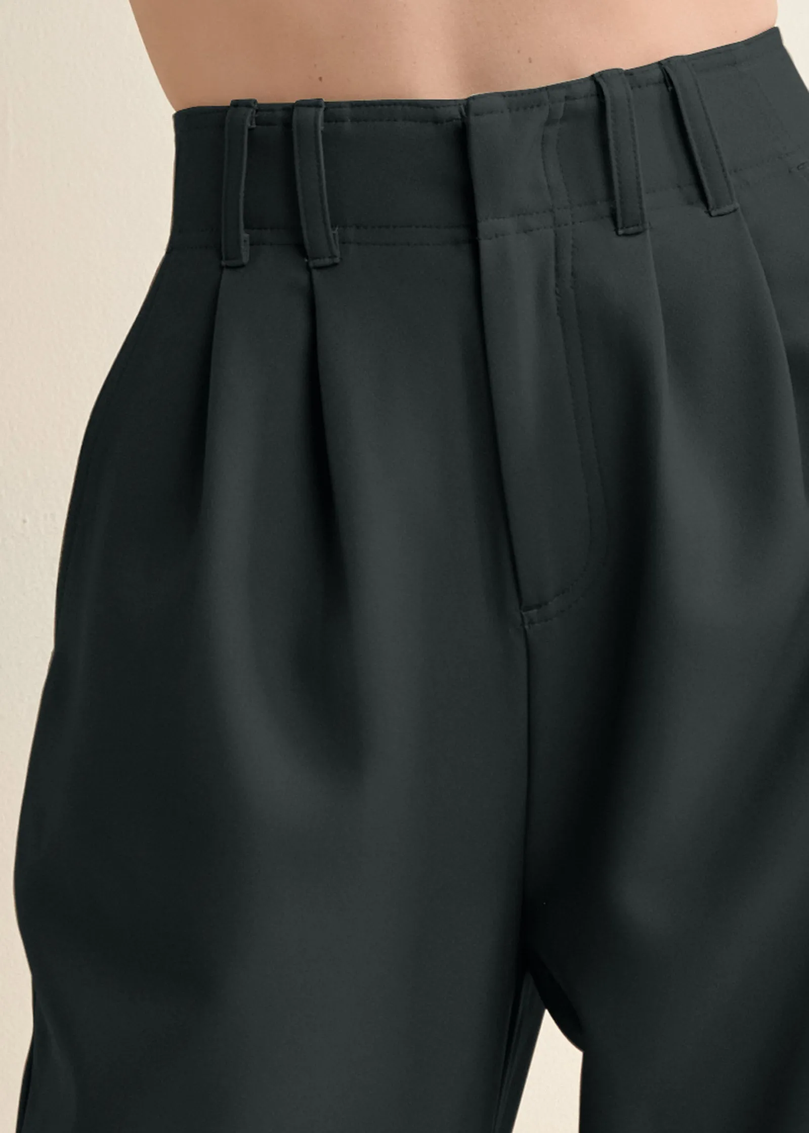 High-Rise Wide-Leg Trousers - Black sold by VENUS product image thumbnail 4
