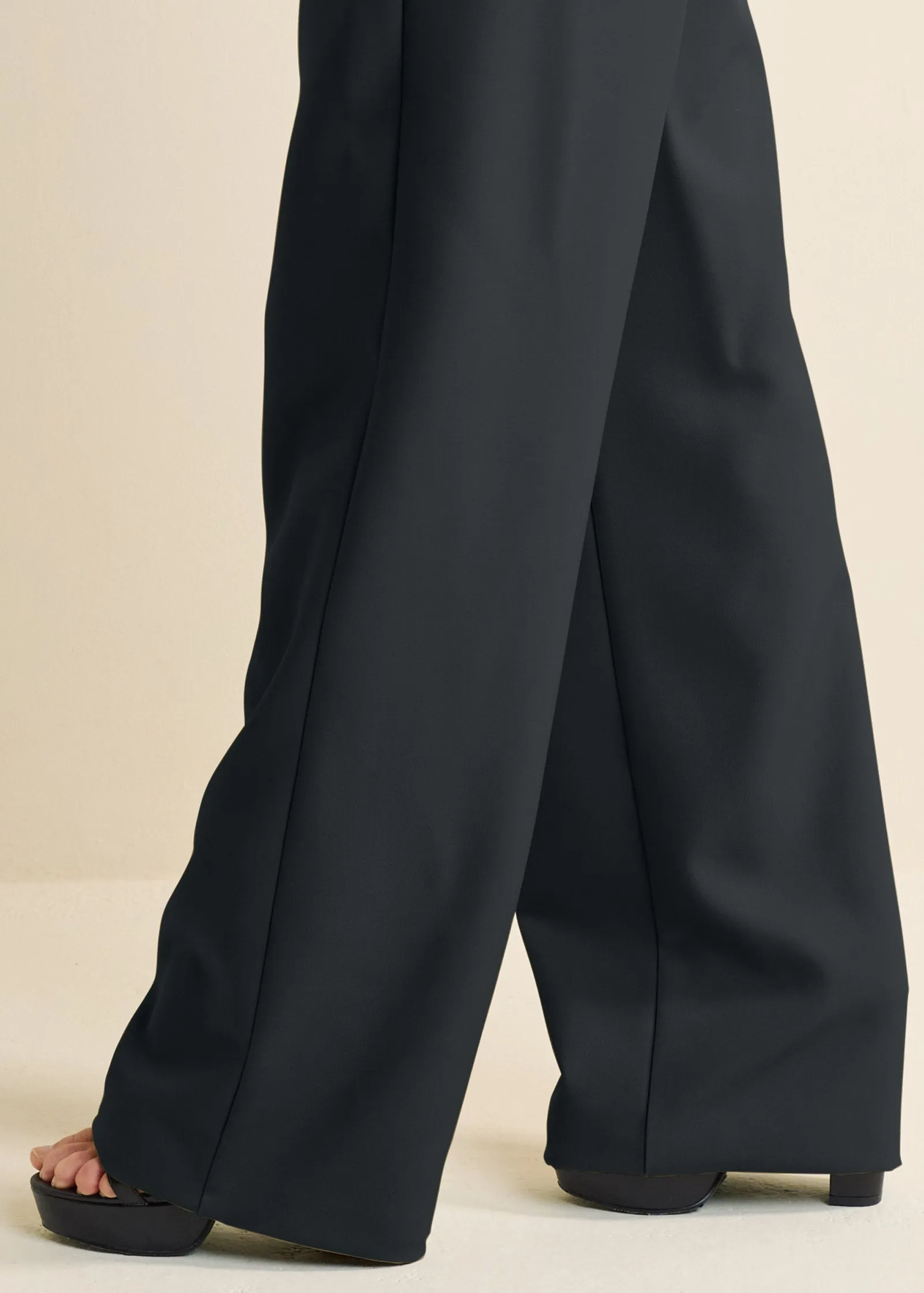 High-Rise Wide-Leg Trousers - Black sold by VENUS product image thumbnail 5