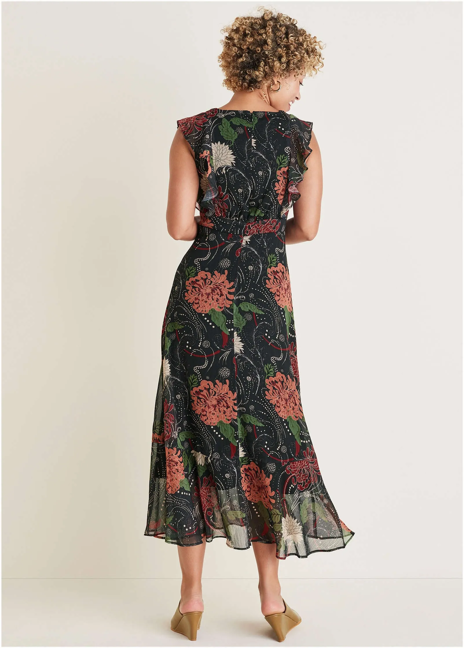 Ruffle trim maxi dress - Whimsical Mums sold by VENUS product image thumbnail 4