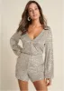 Surplice Sequin Romper - Champagne sold by VENUS