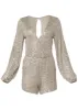 Surplice Sequin Romper - Champagne sold by VENUS