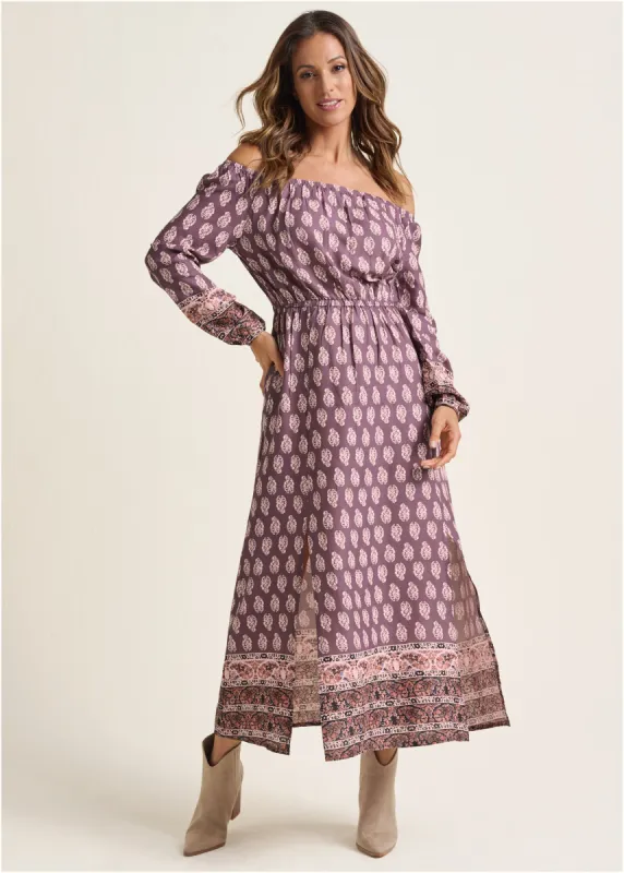 Paisley Printed Maxi Dress - Purple Multi sold by VENUS