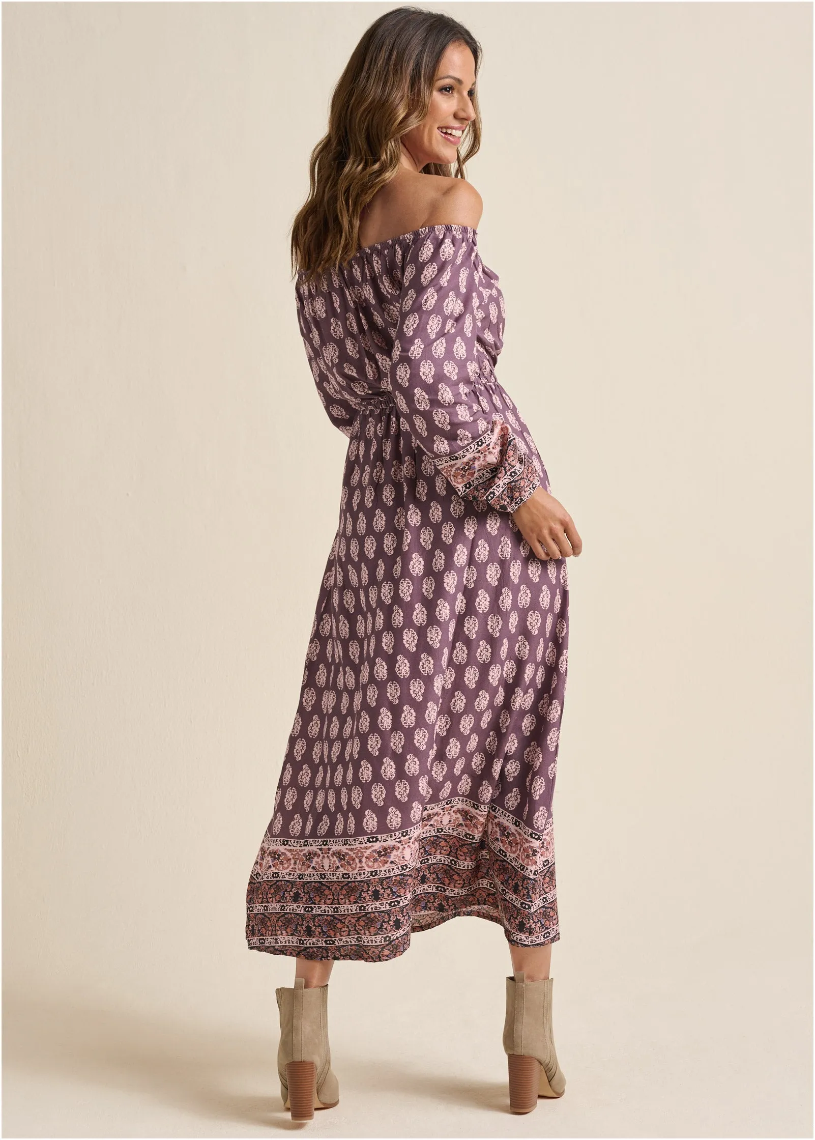 Paisley Printed Maxi Dress - Purple Multi sold by VENUS product image thumbnail 2