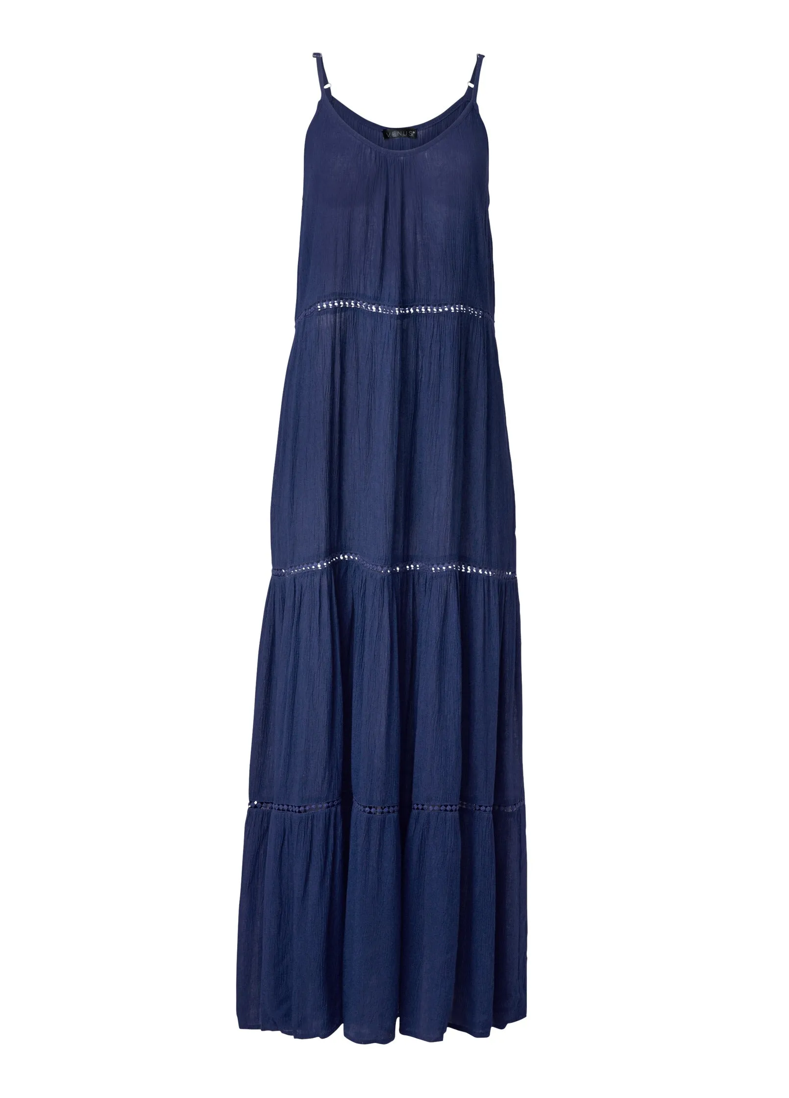 Eyelet Maxi Cover-Up Dress - Ultramarine Blue sold by VENUS product image thumbnail 5