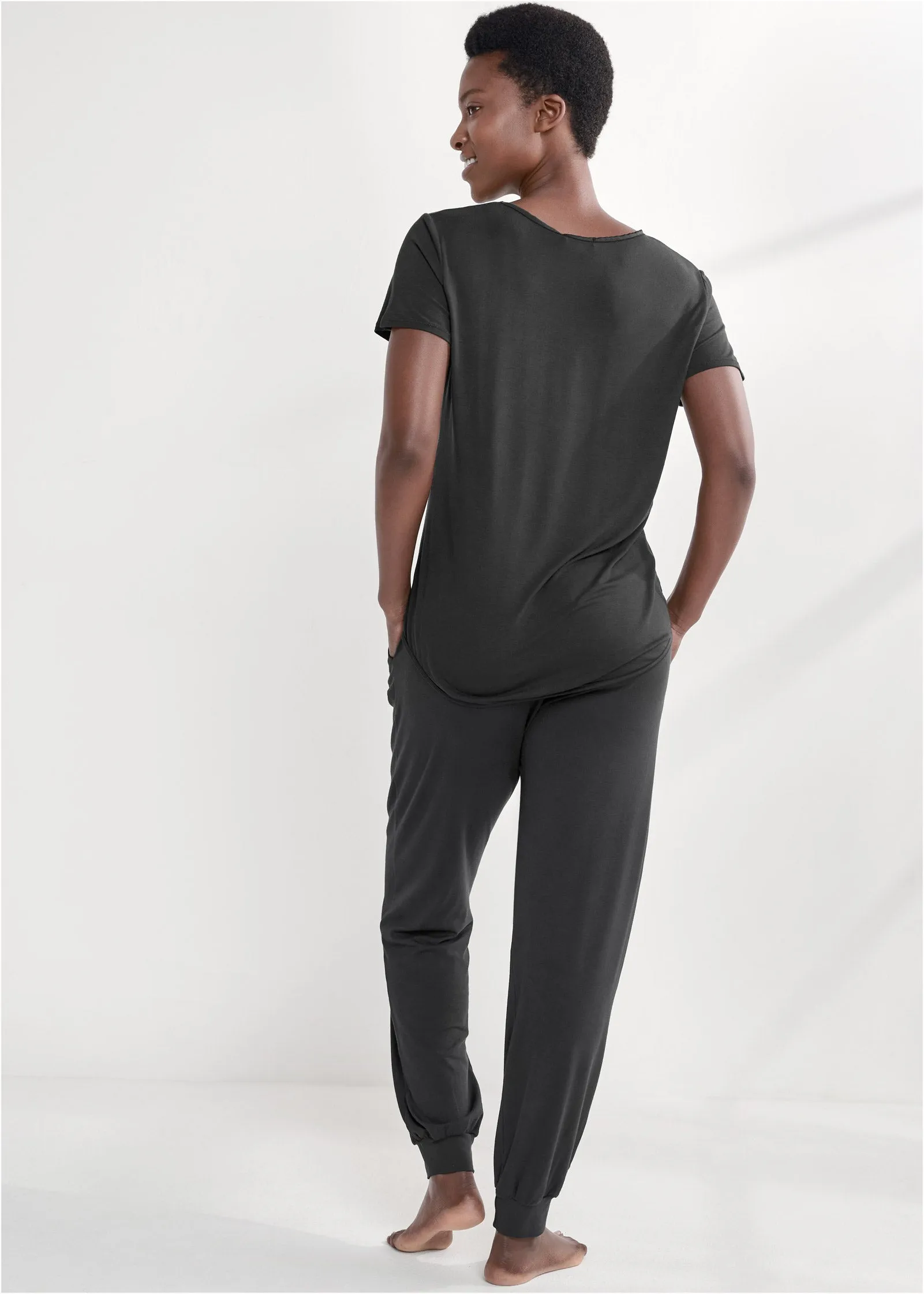 Satin Detail Sleep Top - Black sold by VENUS product image thumbnail 3