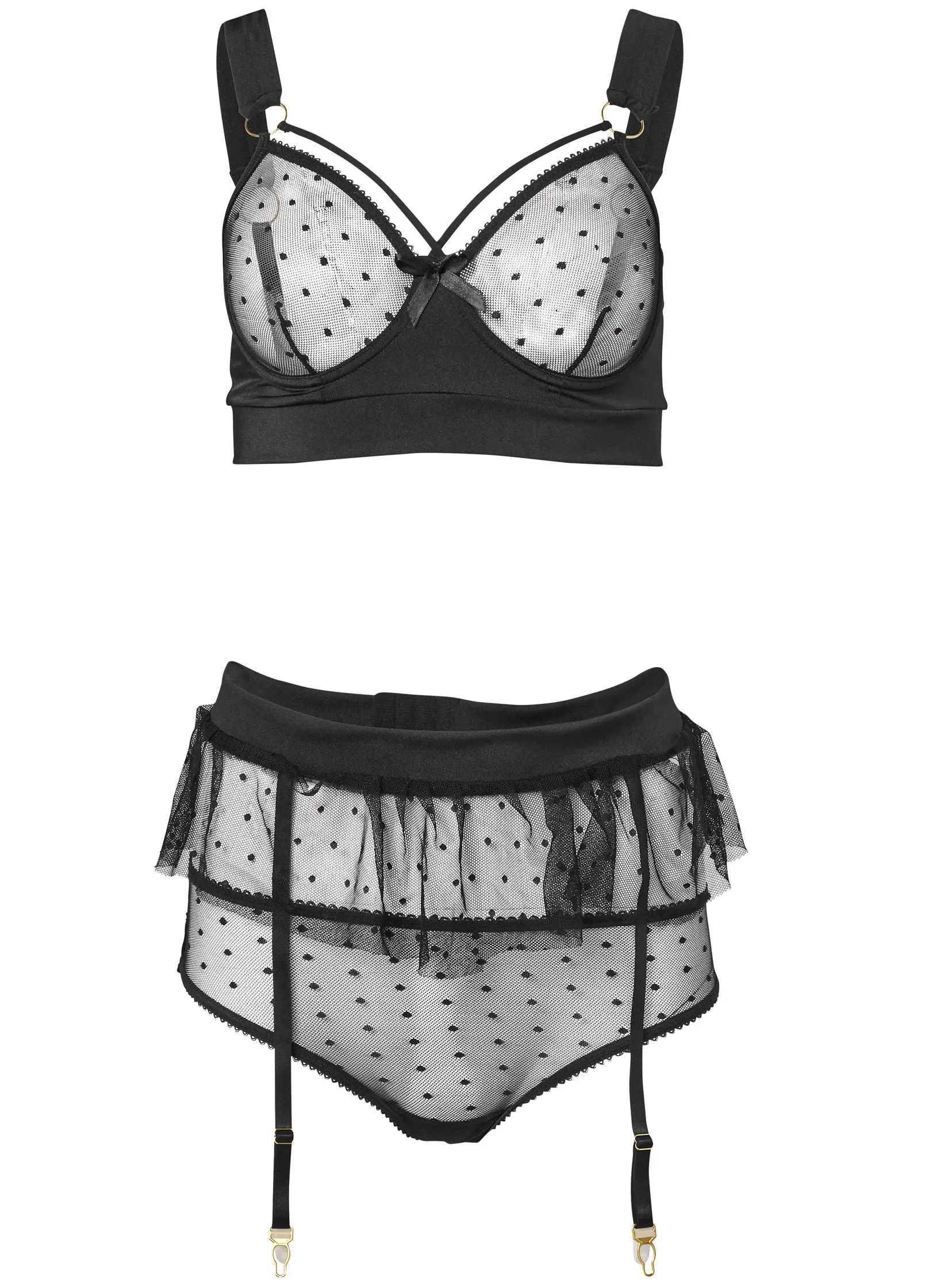 Swiss Dot 3-Piece Set - Black sold by VENUS product image thumbnail 5