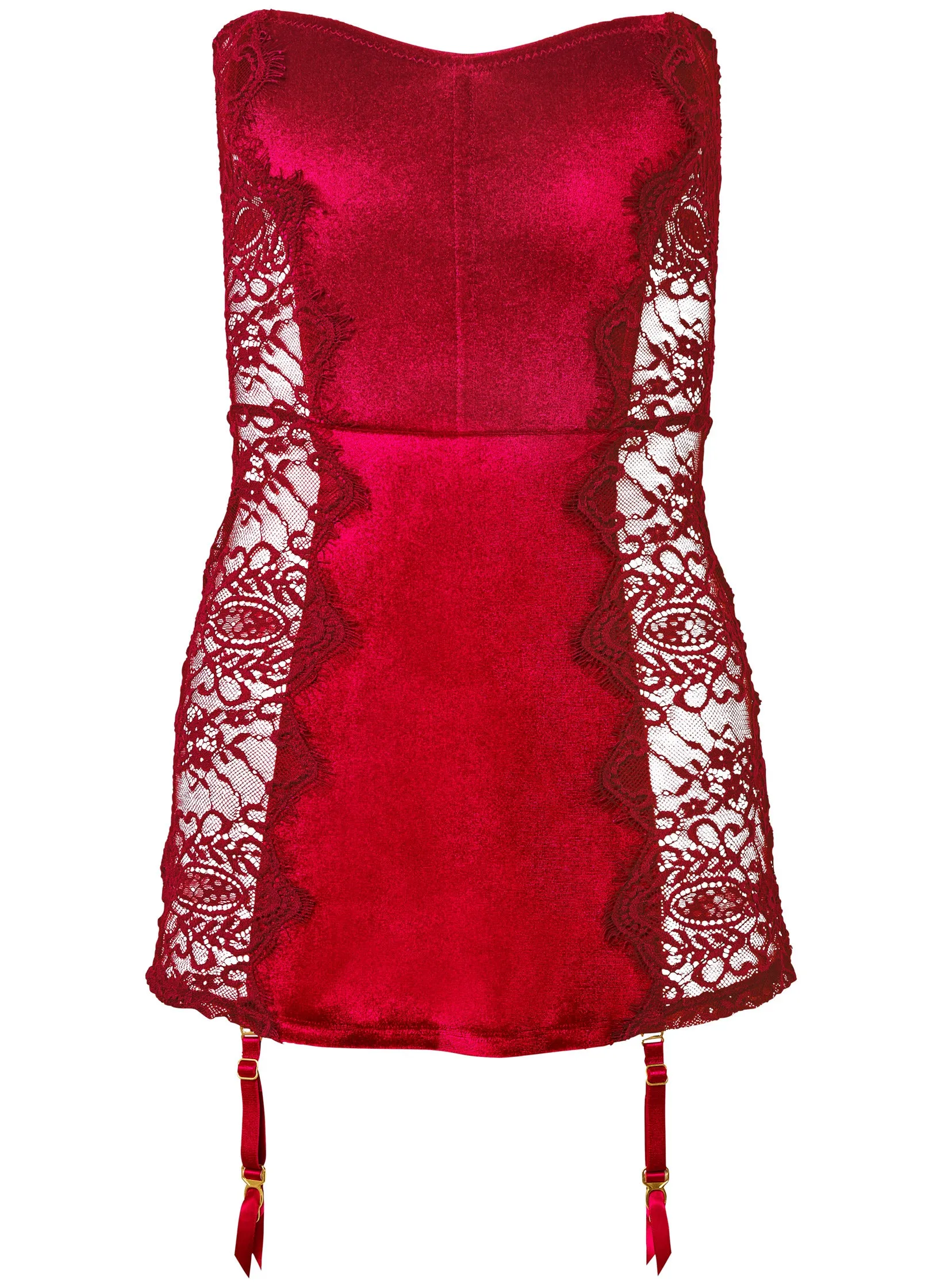 Stretch Lace Corset Dress - Burgundy sold by VENUS product image thumbnail 5