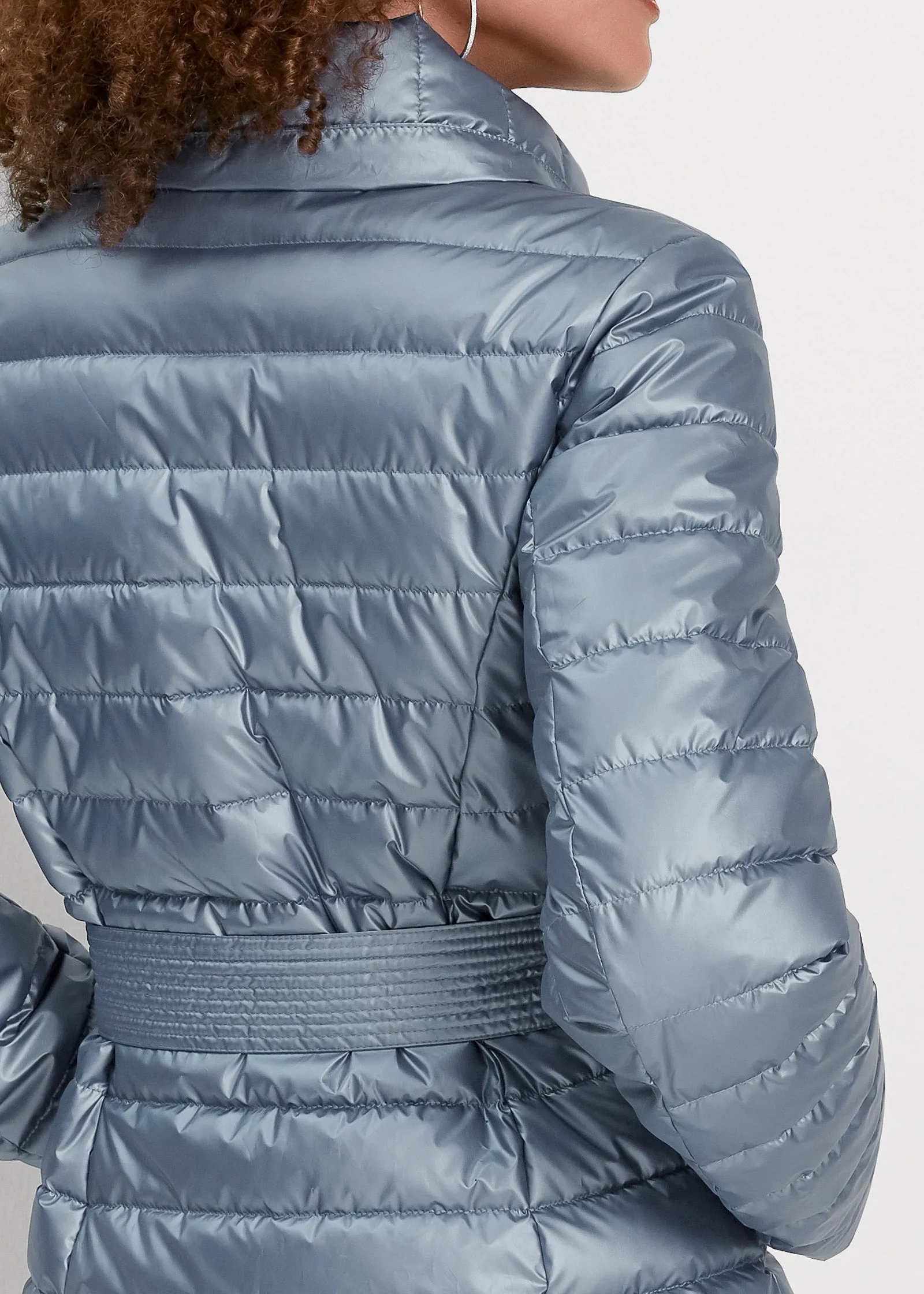 Metallic Puffer Coat - Blue sold by VENUS product image thumbnail 3