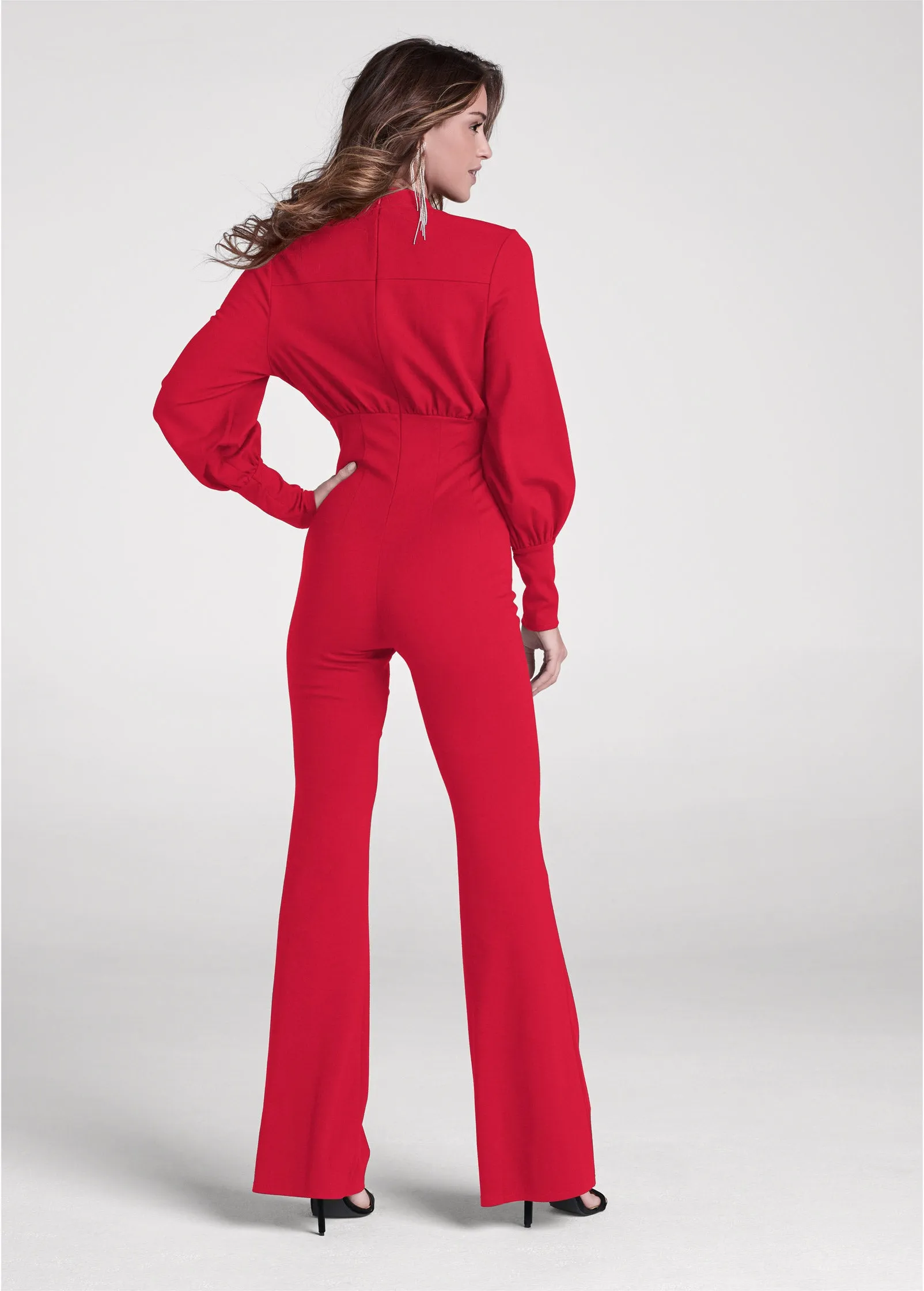 Plunging neckline jumpsuit - Red sold by VENUS product image thumbnail 2