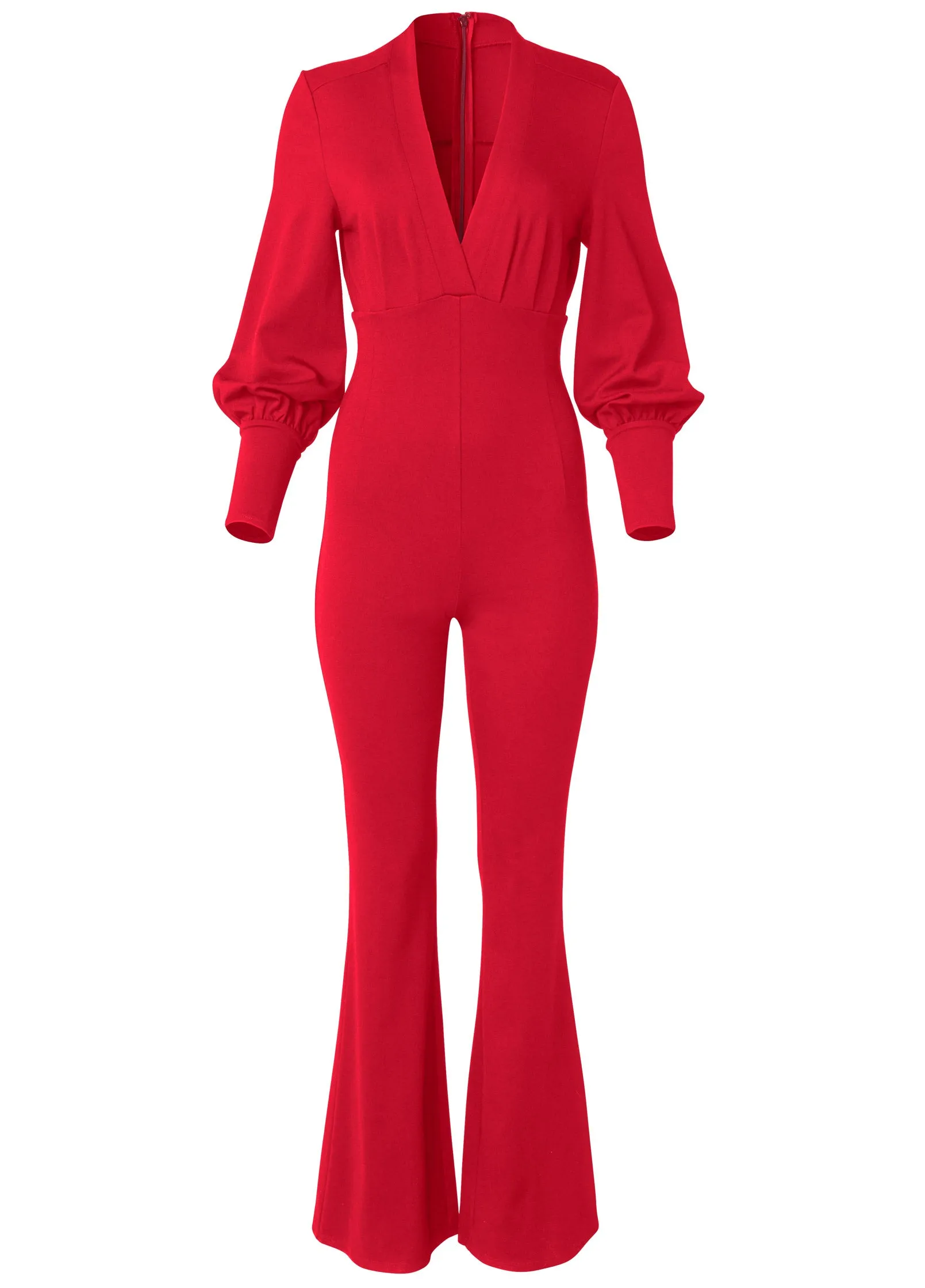 Plunging neckline jumpsuit - Red sold by VENUS product image thumbnail 5