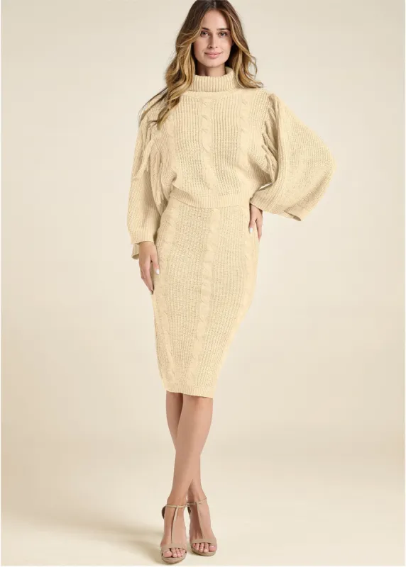 Two-Piece Sweater Dress - Beige sold by VENUS