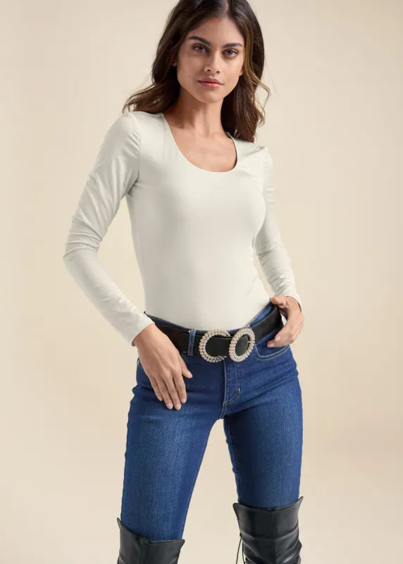 Hi-Def Casual Bodysuit - Off White sold by VENUS