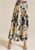 Printed Flowy Pants - Navy Multi sold by VENUS