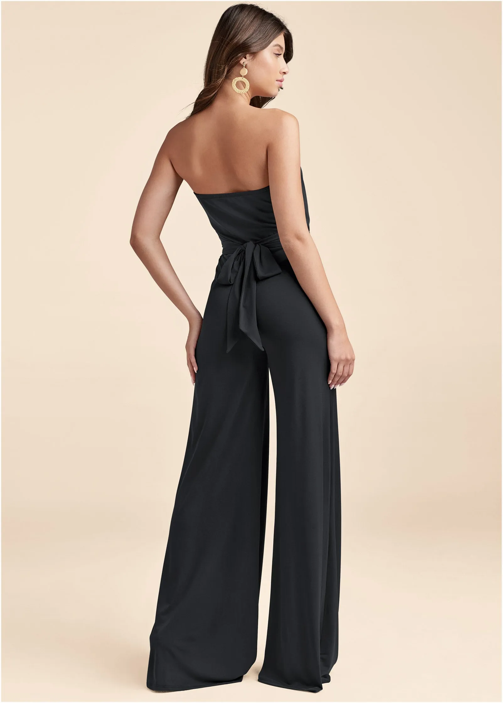 Strapless Belted Jumpsuit - Black sold by VENUS product image thumbnail 2