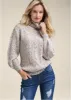 Open Cable Knit Sweater - White Multi sold by VENUS