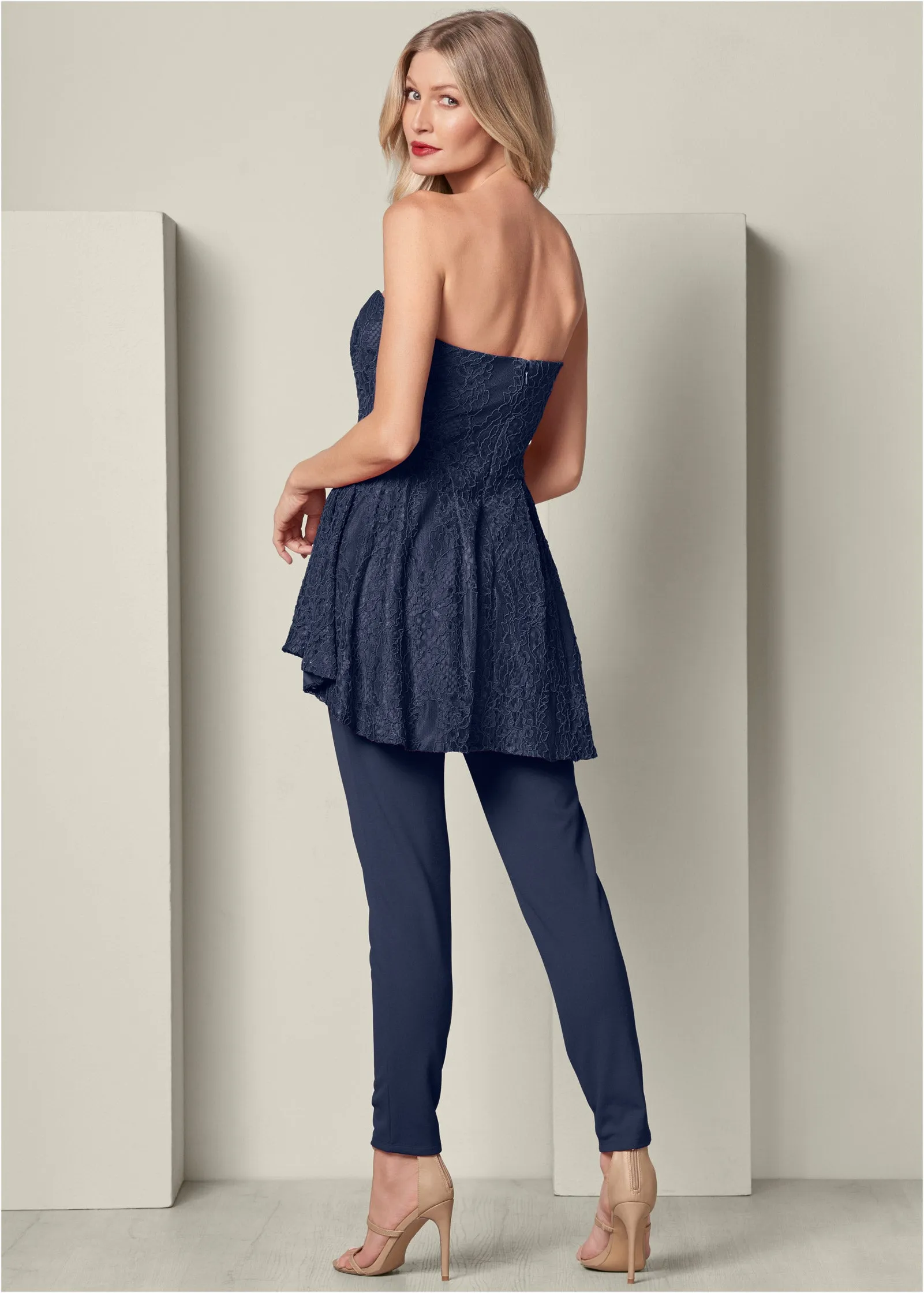 High-Low Detail Jumpsuit - Navy sold by VENUS product image thumbnail 2