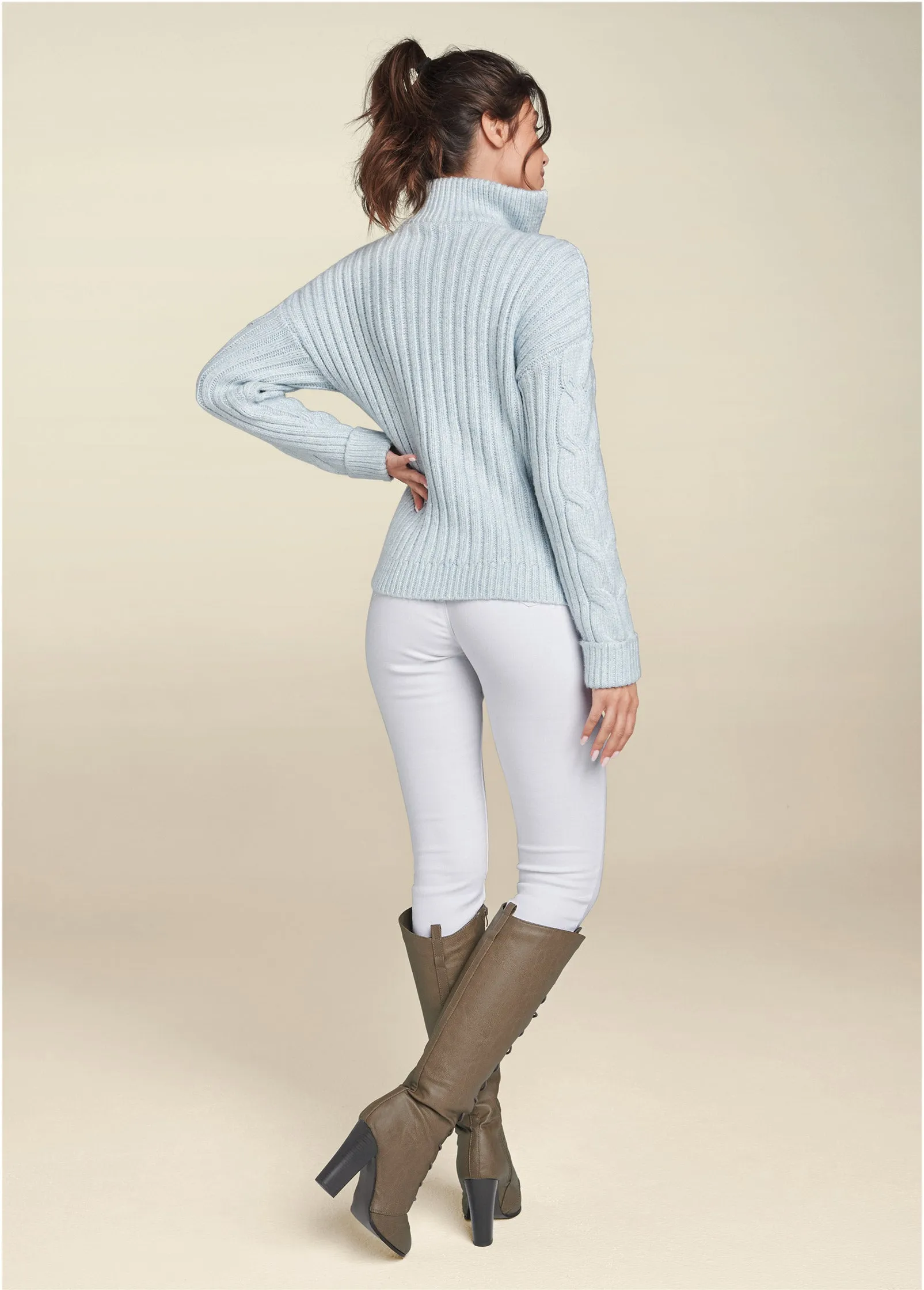 Quarter Zip Sweater - Heathered Blue sold by VENUS product image thumbnail 2