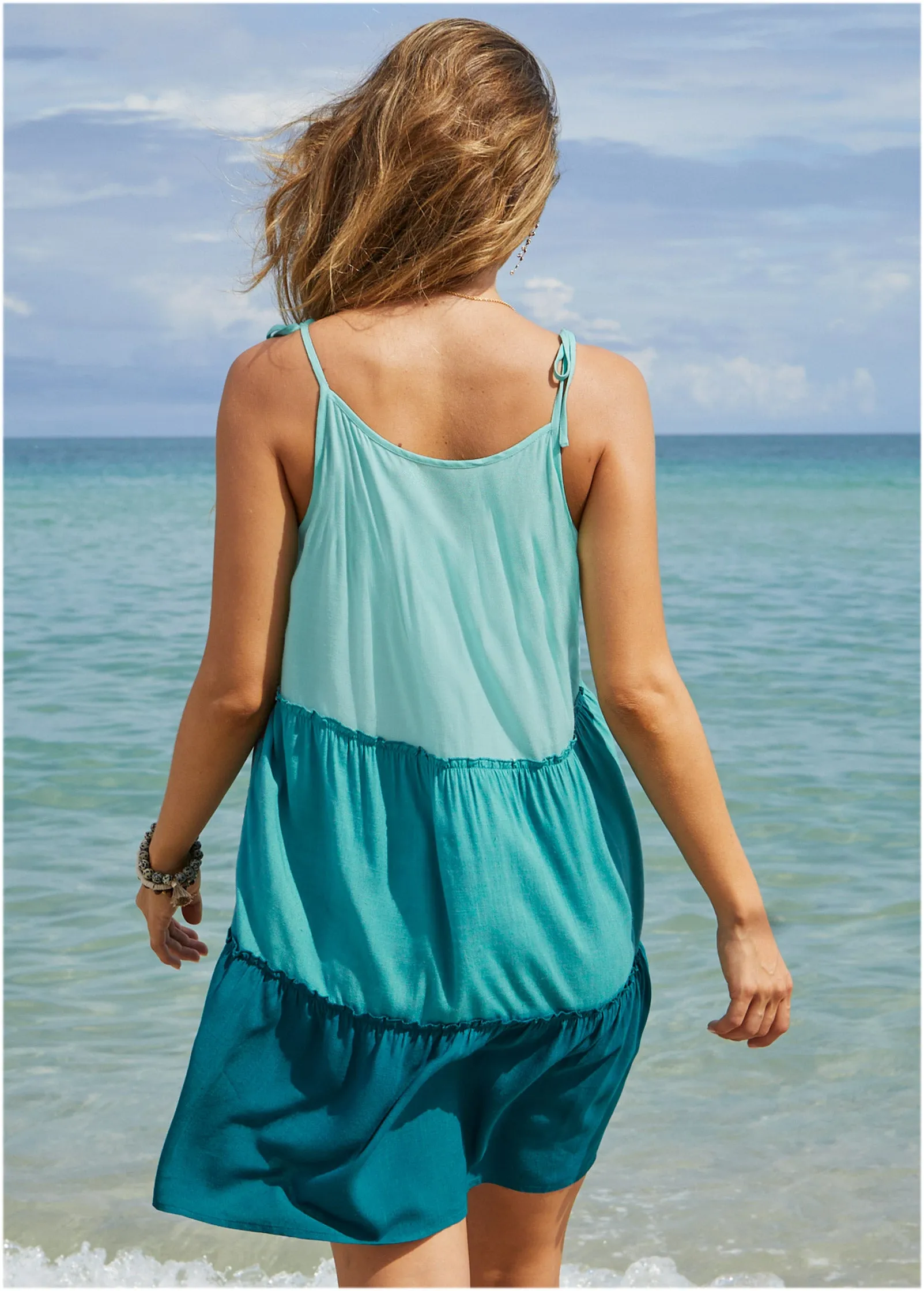 Tiered Cover-Up Dress - Blue Aurora sold by VENUS product image thumbnail 2