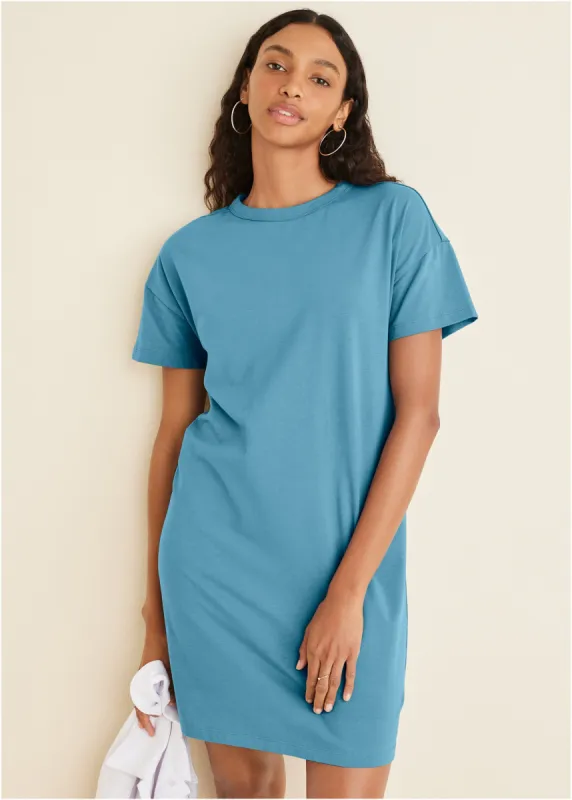 T-Shirt Dress - Blue sold by VENUS