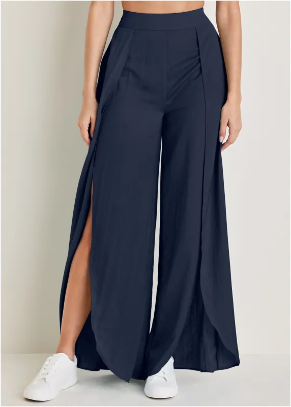 Tulip Hem Wide Leg Pants  - Navy sold by VENUS