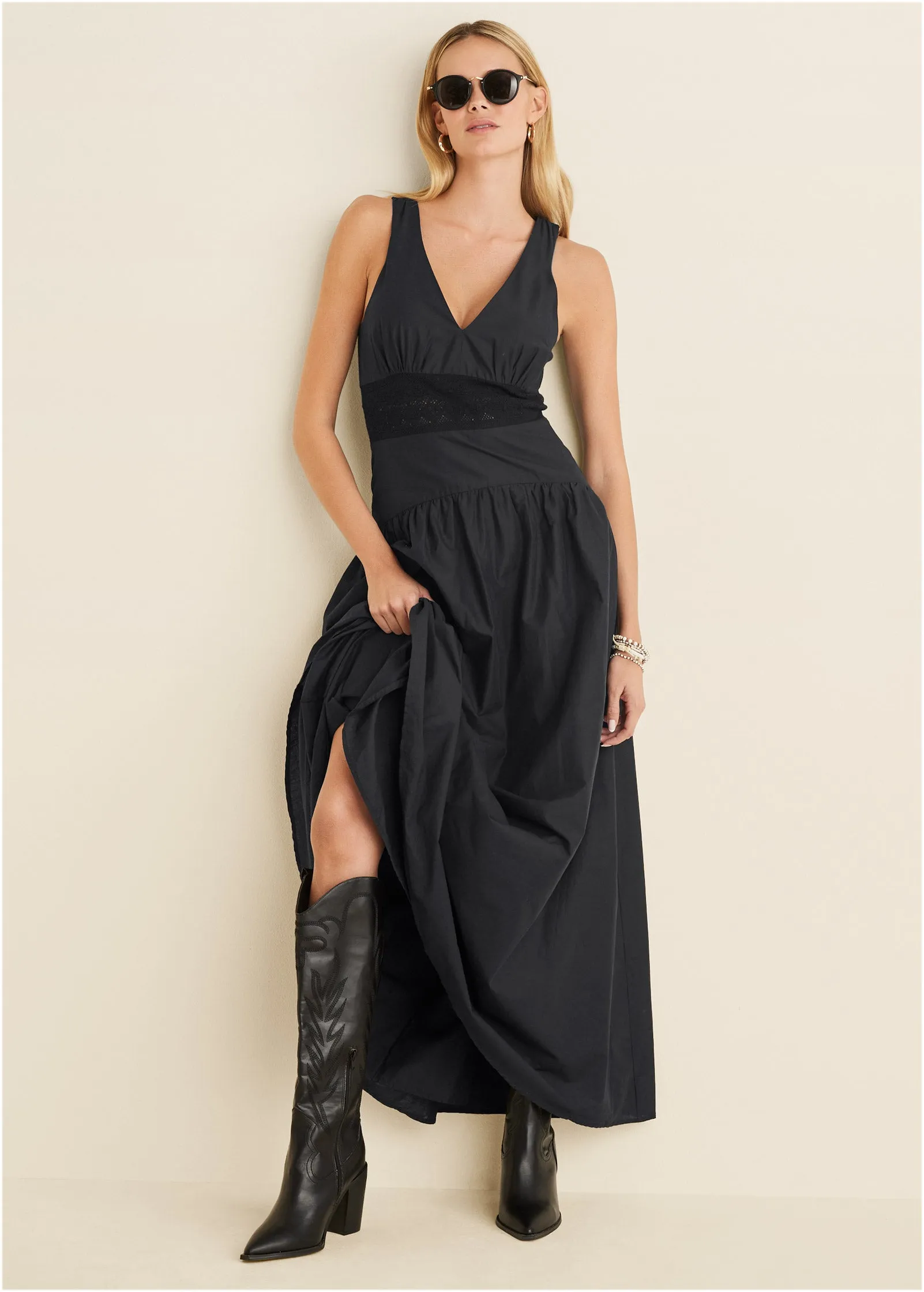 V-Neck Maxi Dress - Black sold by VENUS product image thumbnail 5