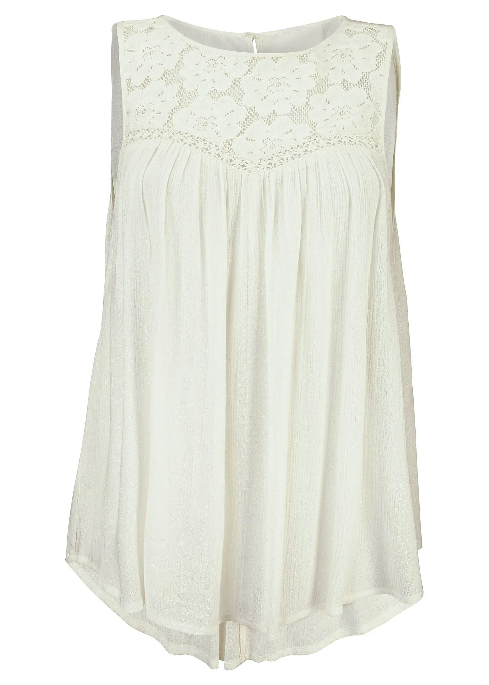 Floral Lace Inset Tank - White sold by VENUS product image thumbnail 2