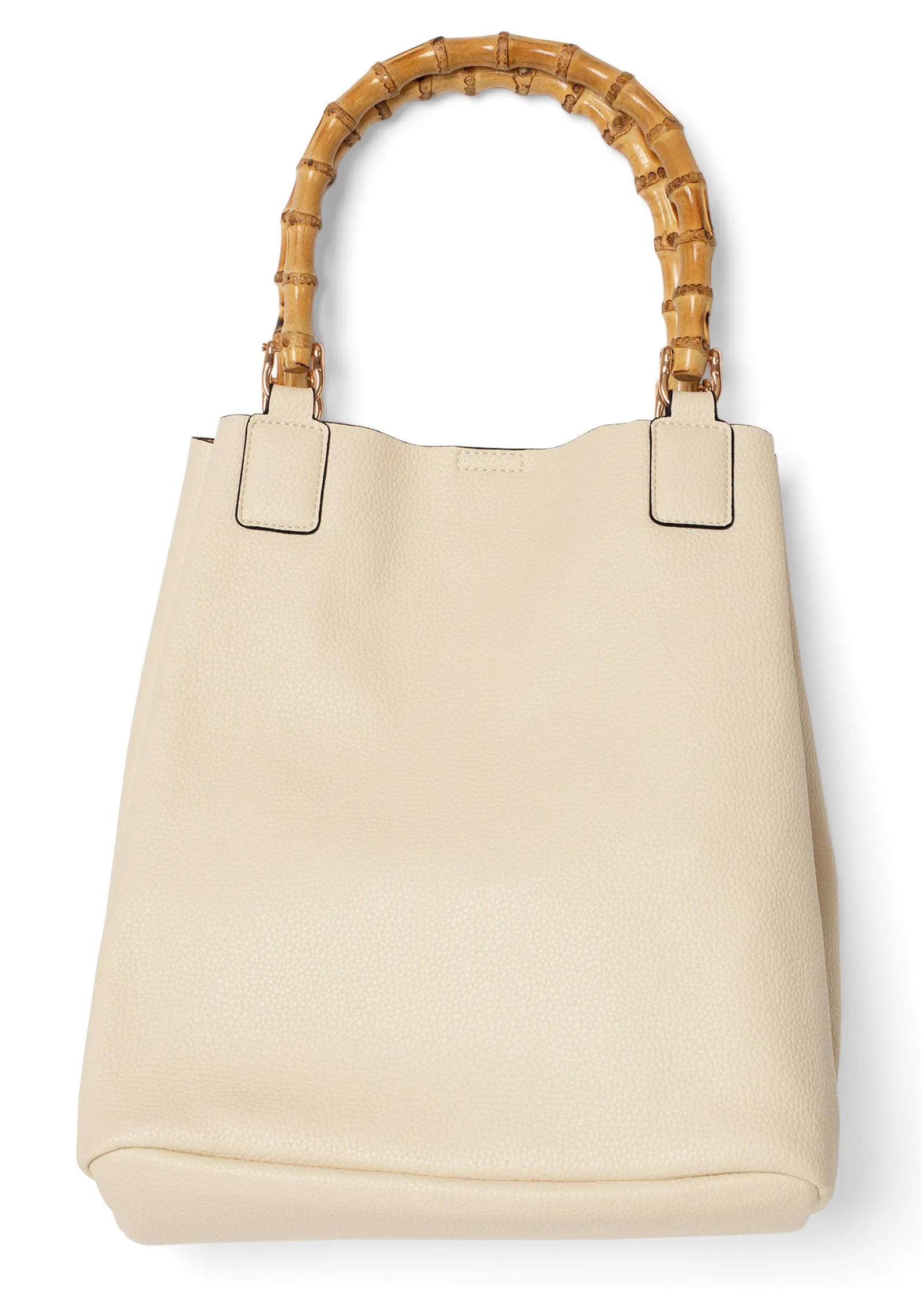 Handbag With Bamboo Handles - Off White sold by VENUS product image thumbnail 2