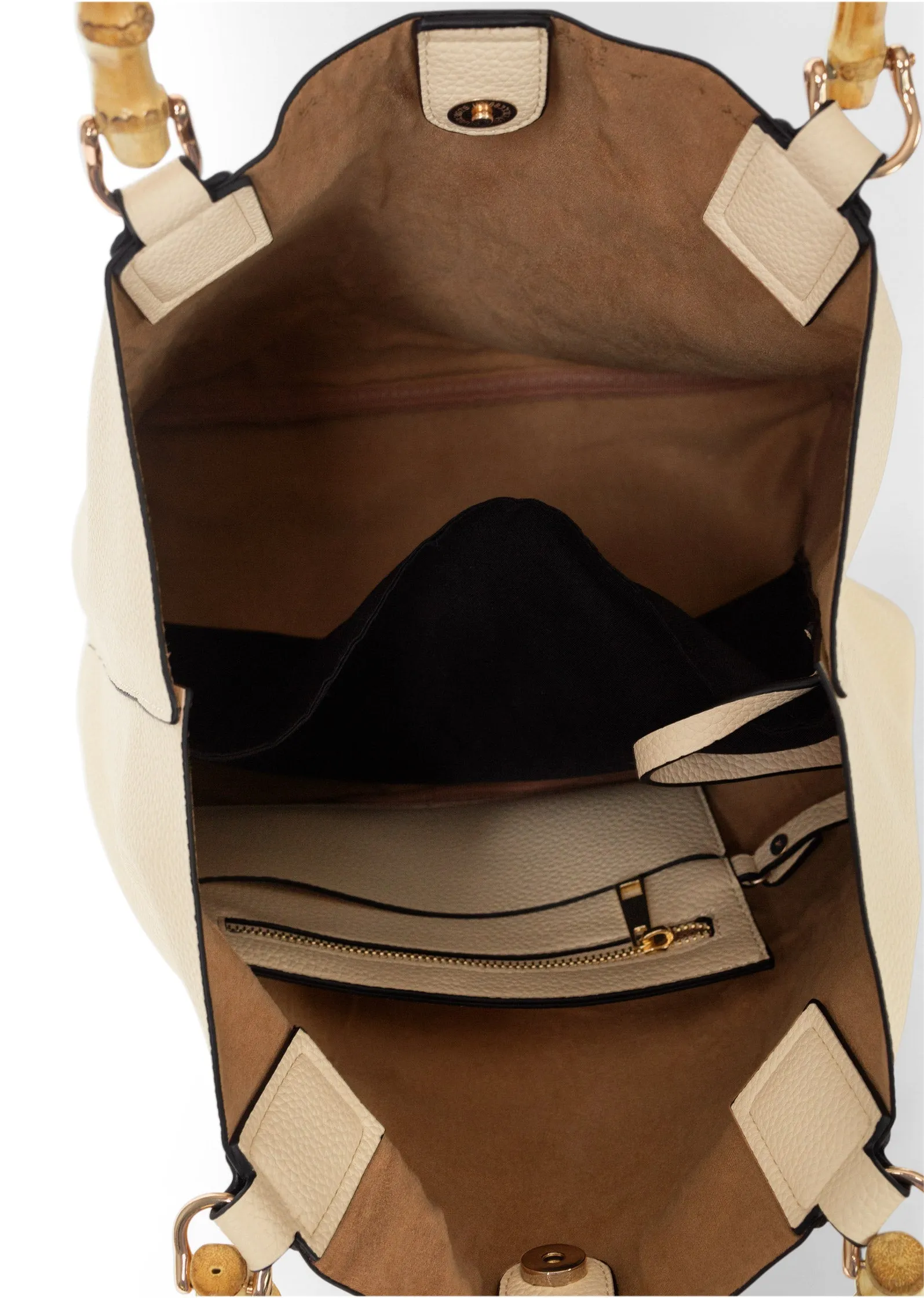 Handbag With Bamboo Handles - Off White sold by VENUS product image thumbnail 3