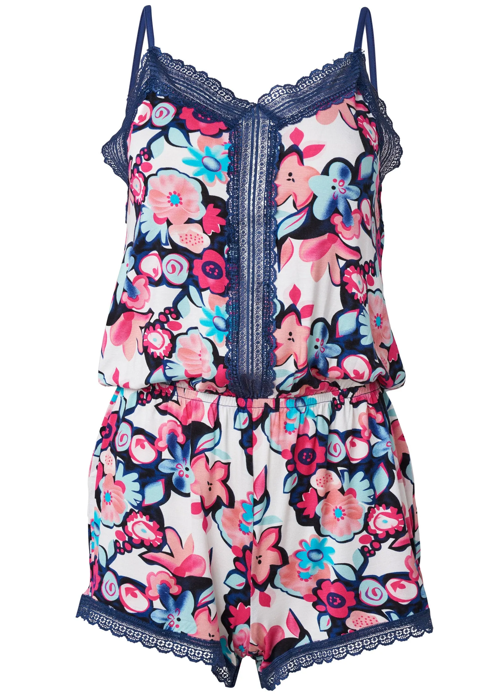 Lace Trim Sleep Romper - Passion Poppy sold by VENUS product image thumbnail 5