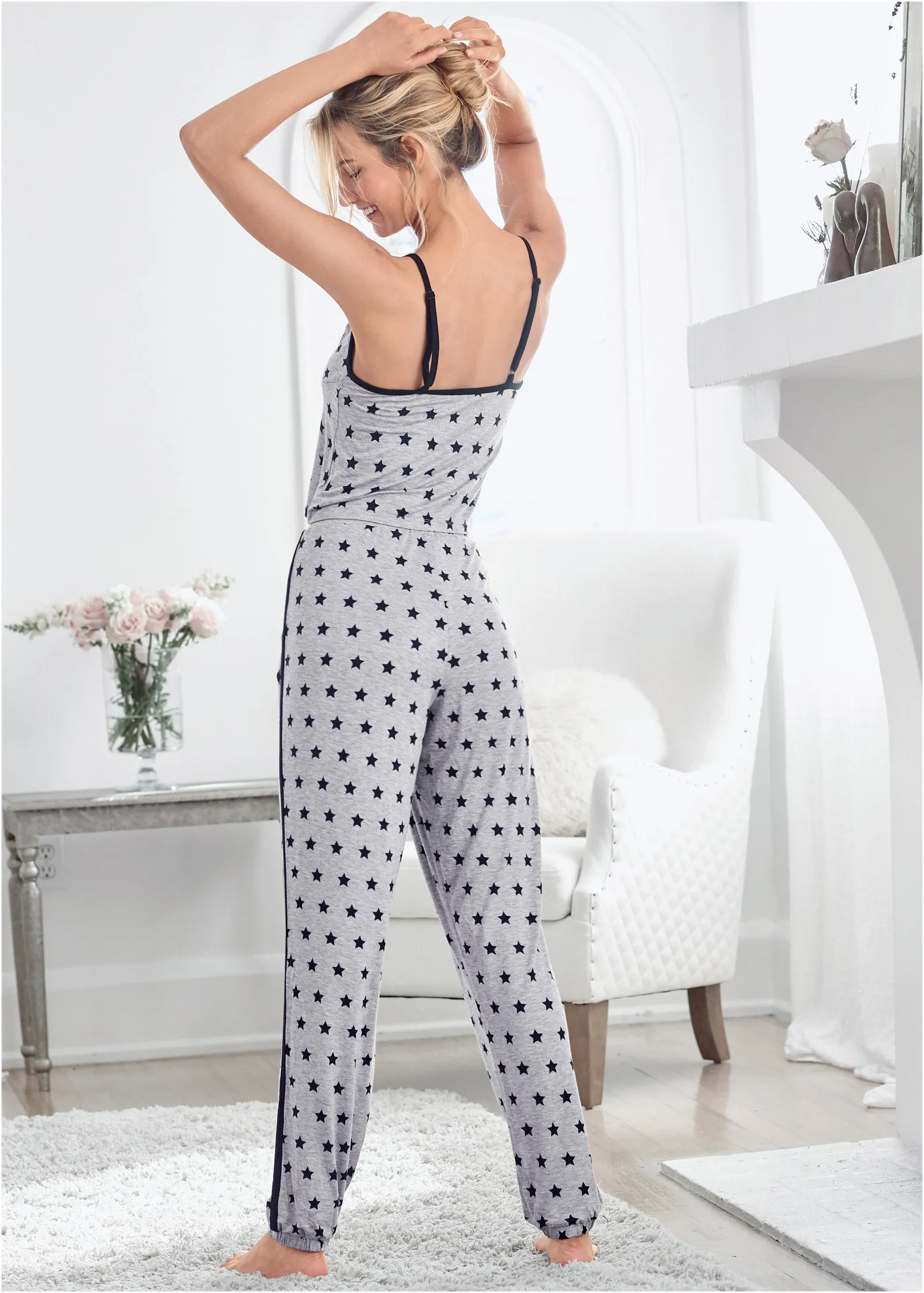 Tank And Joggers Pajama Set - Grey Multi sold by VENUS product image thumbnail 2