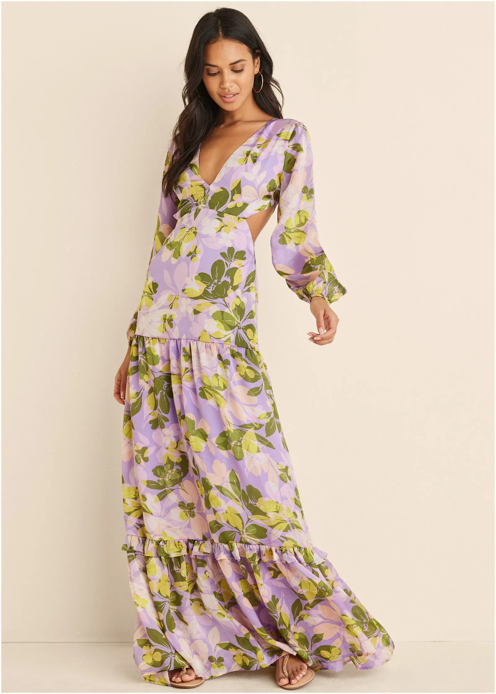Sherbet Satin Maxi Dress - Fathoms Below Floral sold by VENUS