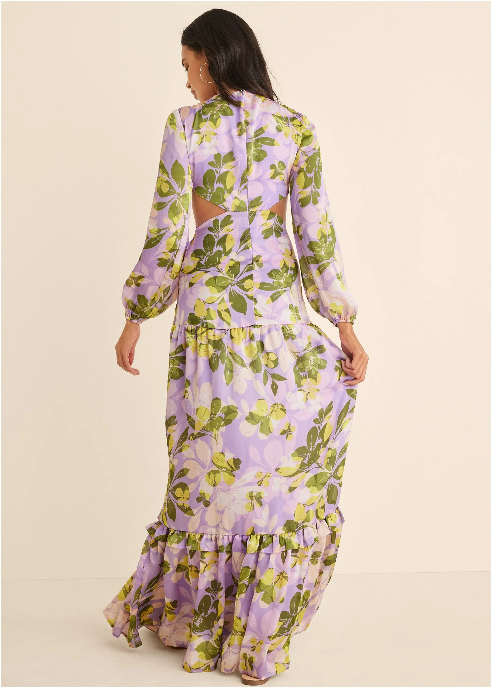 Sherbet Satin Maxi Dress - Fathoms Below Floral sold by VENUS product image thumbnail 2