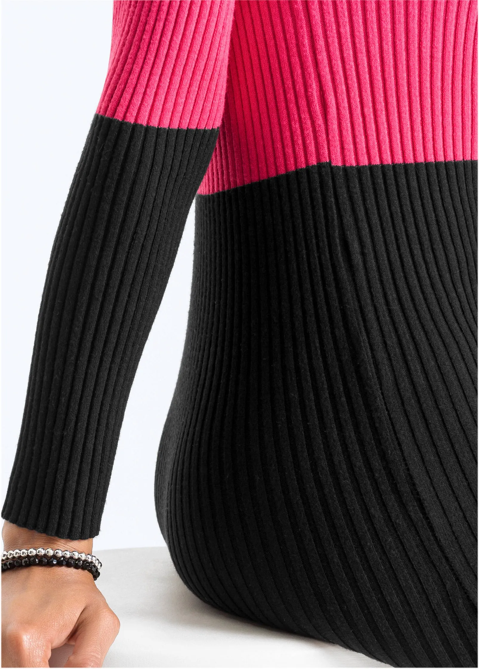 Color Block Sweater Dress - Black & Pink sold by VENUS product image thumbnail 4