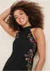 Cotton Linen Floral Dress - Black sold by VENUS