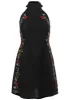 Cotton Linen Floral Dress - Black sold by VENUS