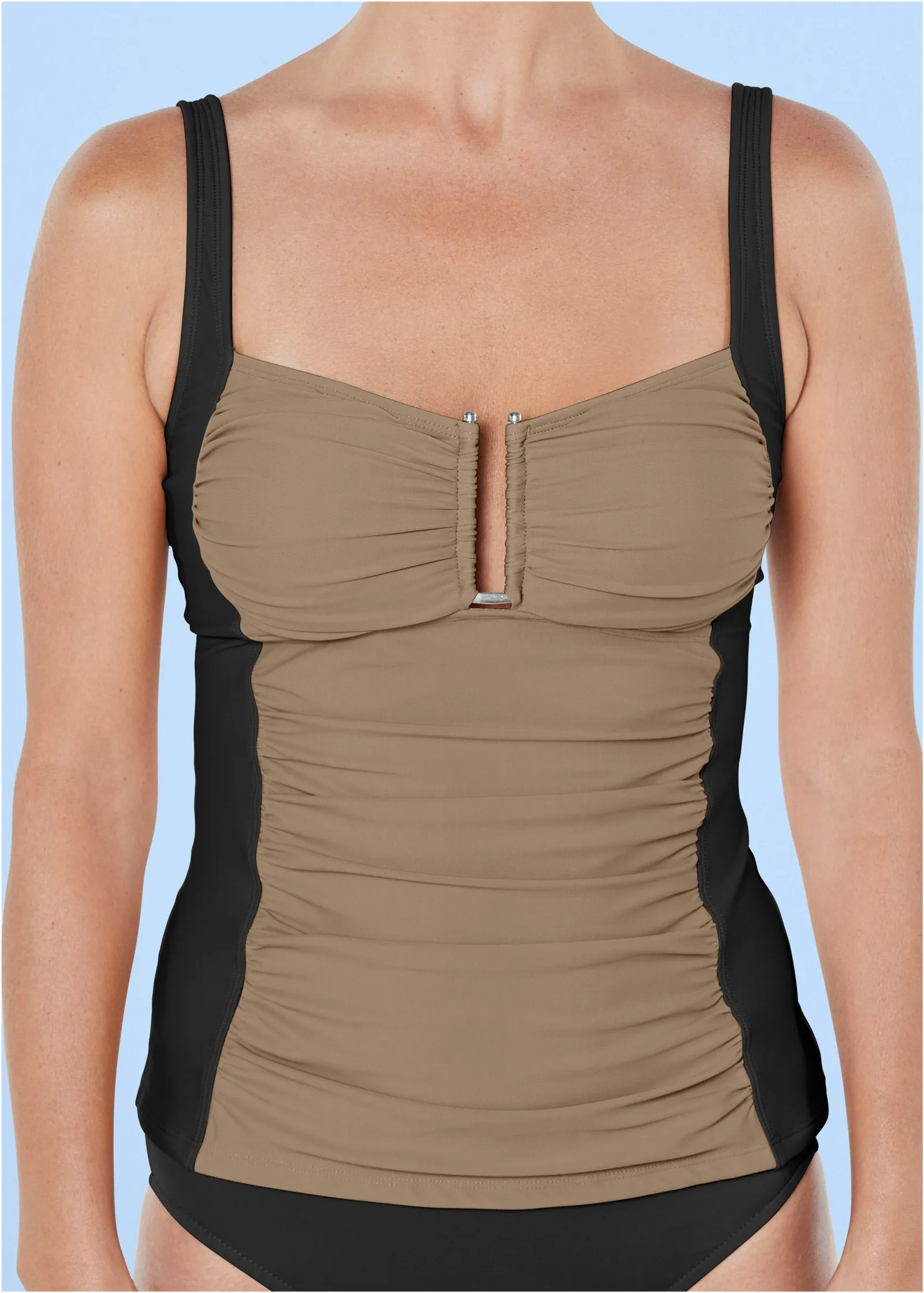 Slenderizing Tankini Top - Black & Sahara sold by VENUS product image thumbnail 3