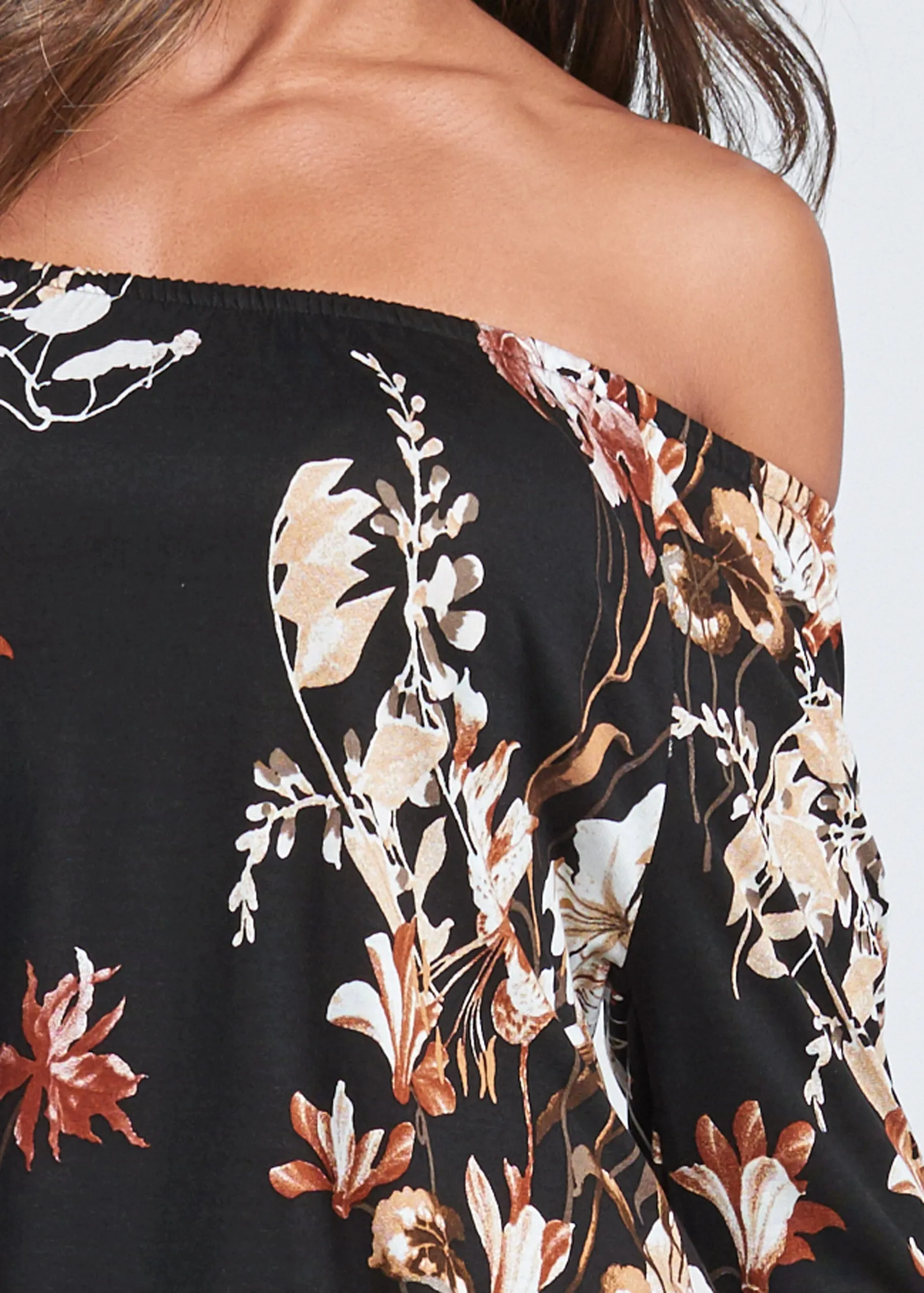 Bell Sleeve Printed Top - Black Multi sold by VENUS product image thumbnail 3