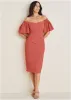 Sweetheart midi dress - Burnt Orange sold by VENUS