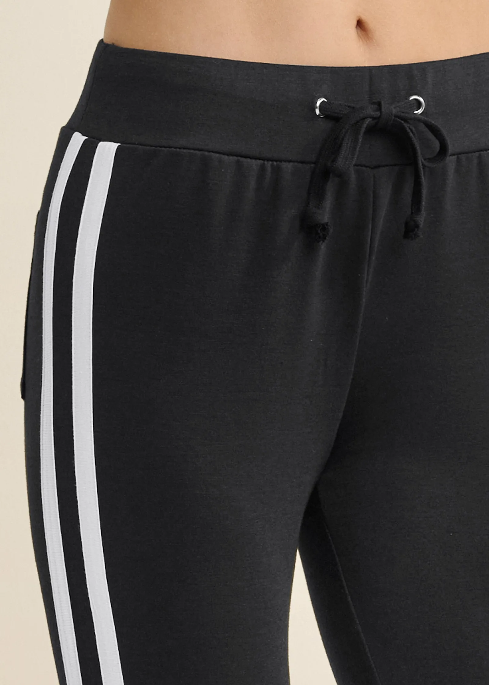 Stripe Detail Lounge Capris - Black & White sold by VENUS product image thumbnail 4