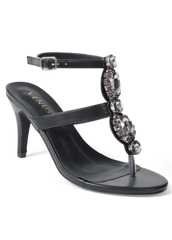 Embellished Heels - Black Multi made by VENUS