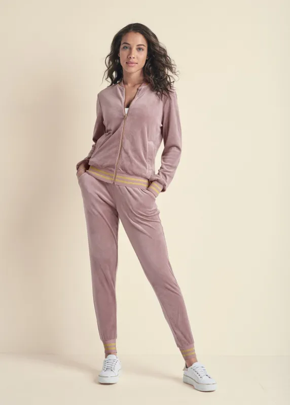Striped Velour Pant Set - Blush sold by VENUS